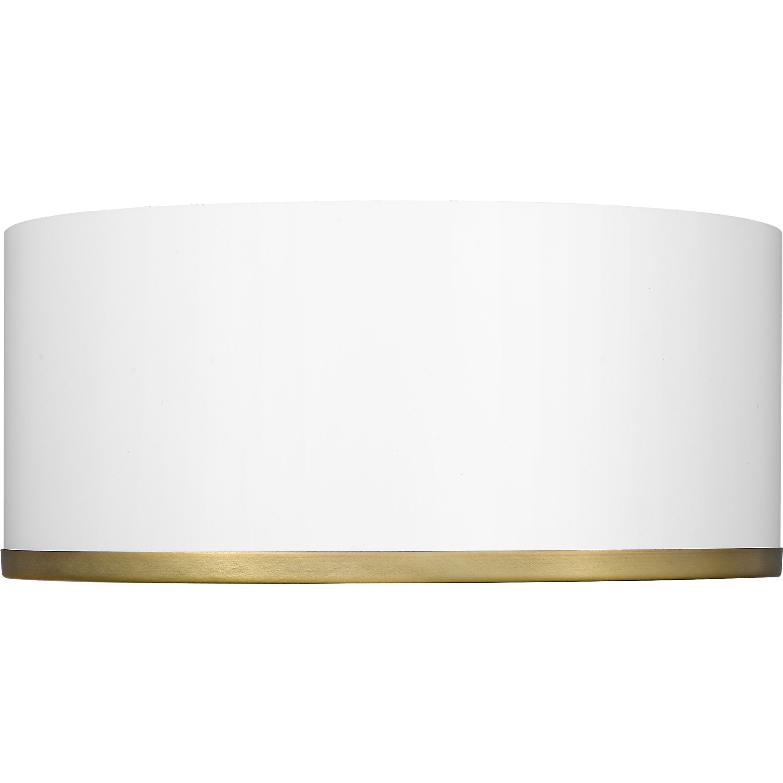 Arlo 2 Light 12.25 inch Matte White and Rubbed Brass Flush Mount Ceiling Light