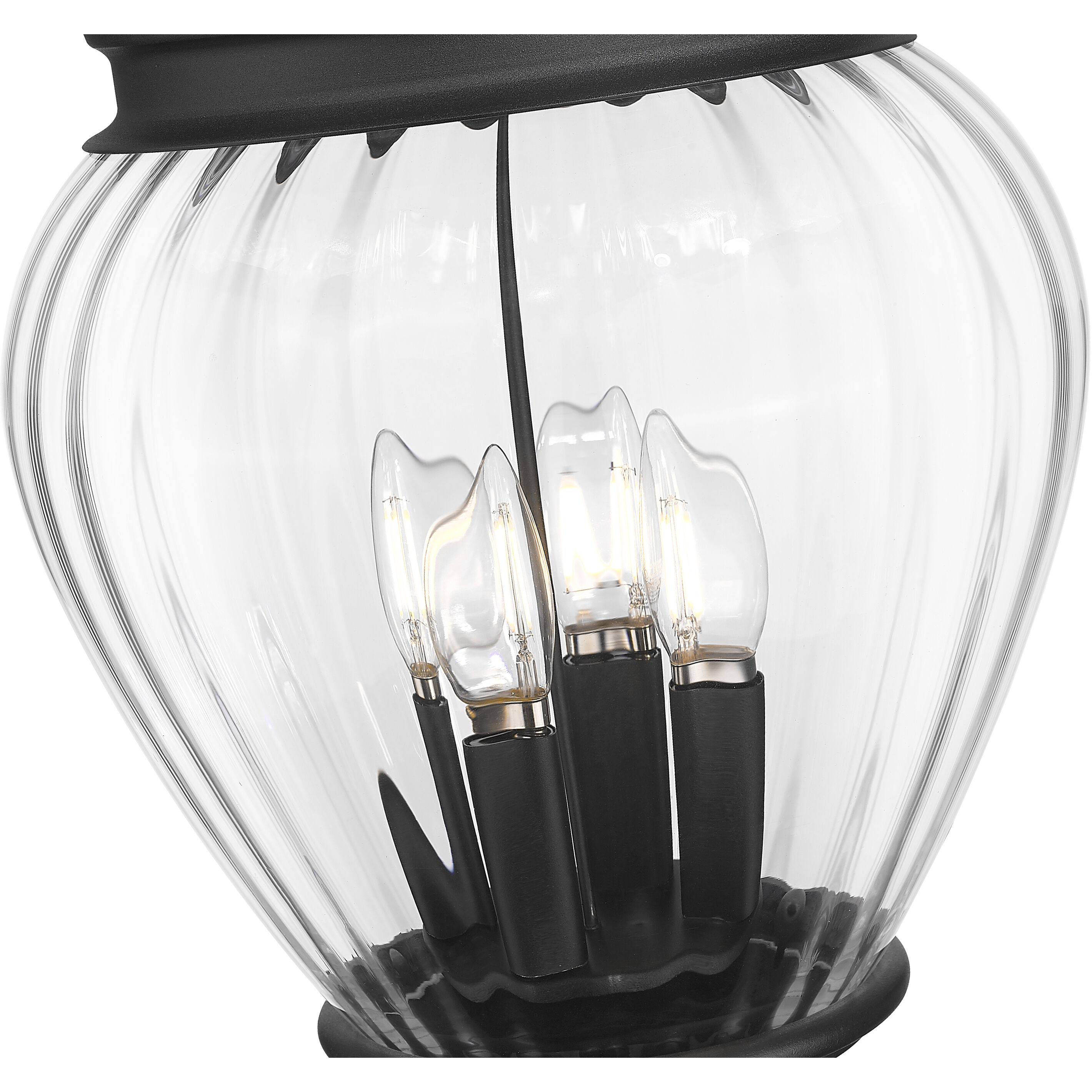 Davina 3 Light 114.25 inch Black Outdoor Post Mounted Fixture in G9