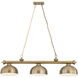 Cordon 3 Light 55.25 inch Heritage Brass Billiard Ceiling Light in Heritage Brass Metal and Glass