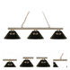 Sharp Shooter 3 Light 48 inch Polished Brass Billiard Ceiling Light in Smoke Acrylic, 9