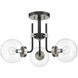 Parsons 3 Light 22 inch Matte Black and Brushed Nickel Semi Flush Mount Ceiling Light