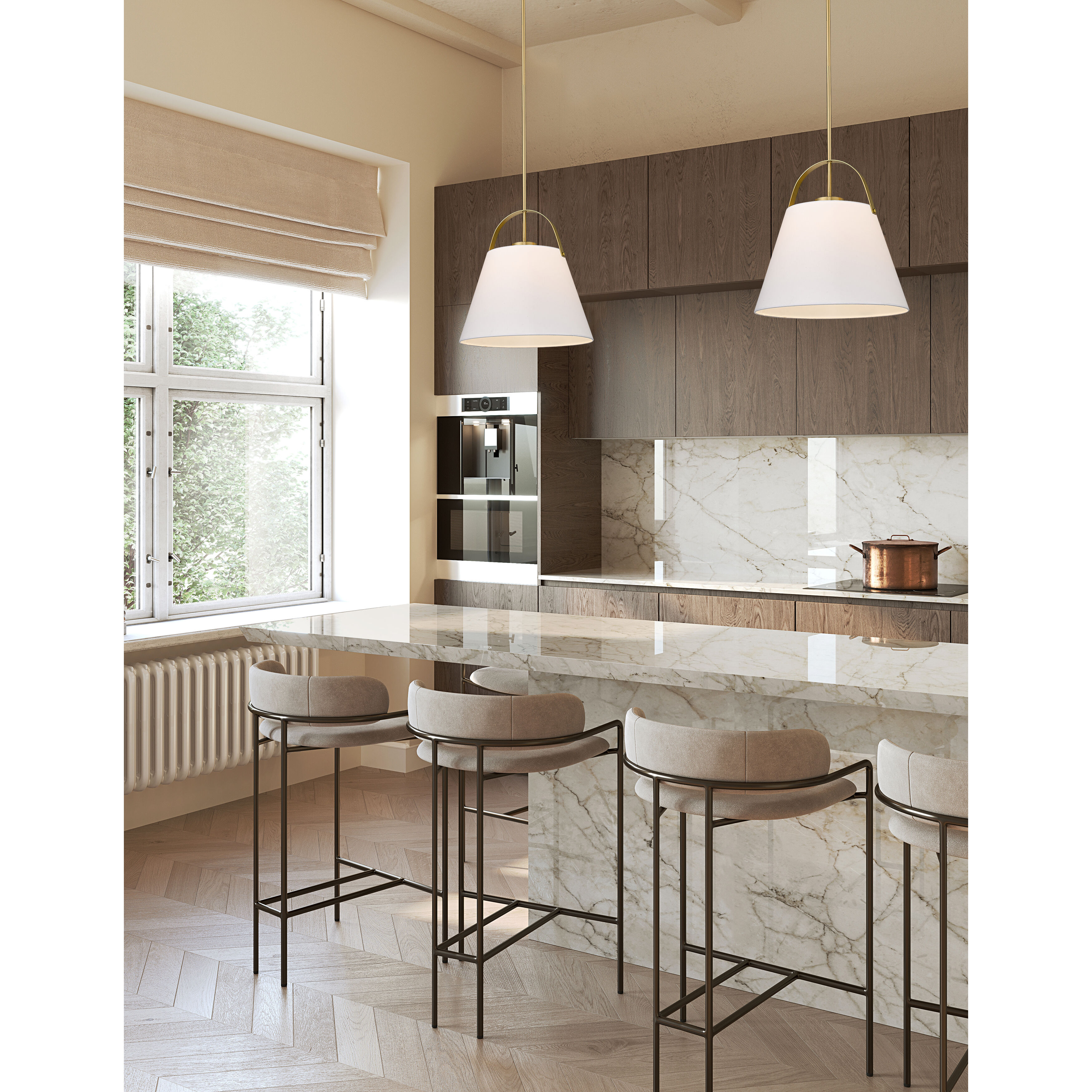 Z-Studio 1 Light 18 inch Heritage Brass Pendant Ceiling Light