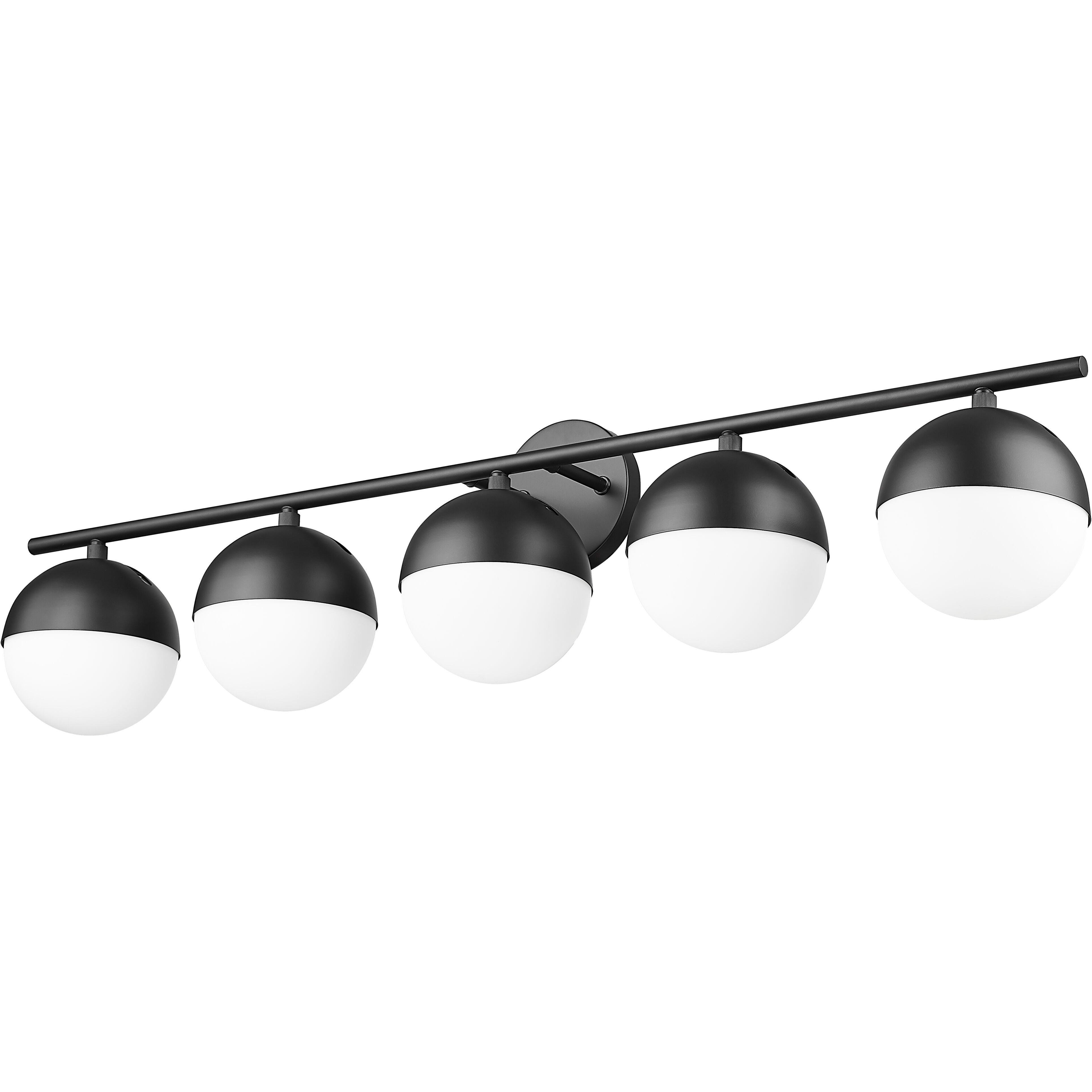 Realm Sphere 5 Light 40 inch Matte Black Bath Vanity Wall Light