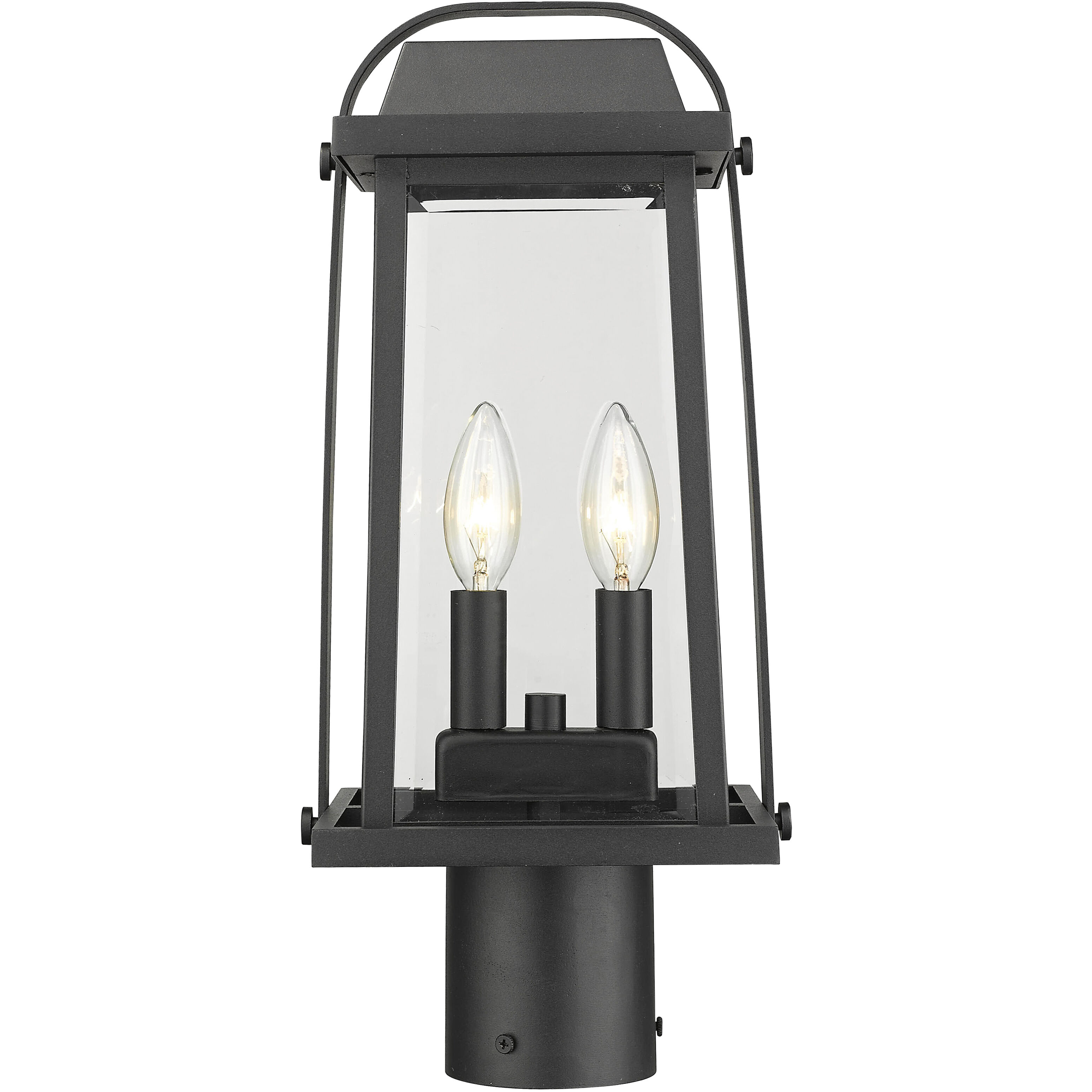 Millworks 2 Light 16.75 inch Black Outdoor Post Mount Fixture