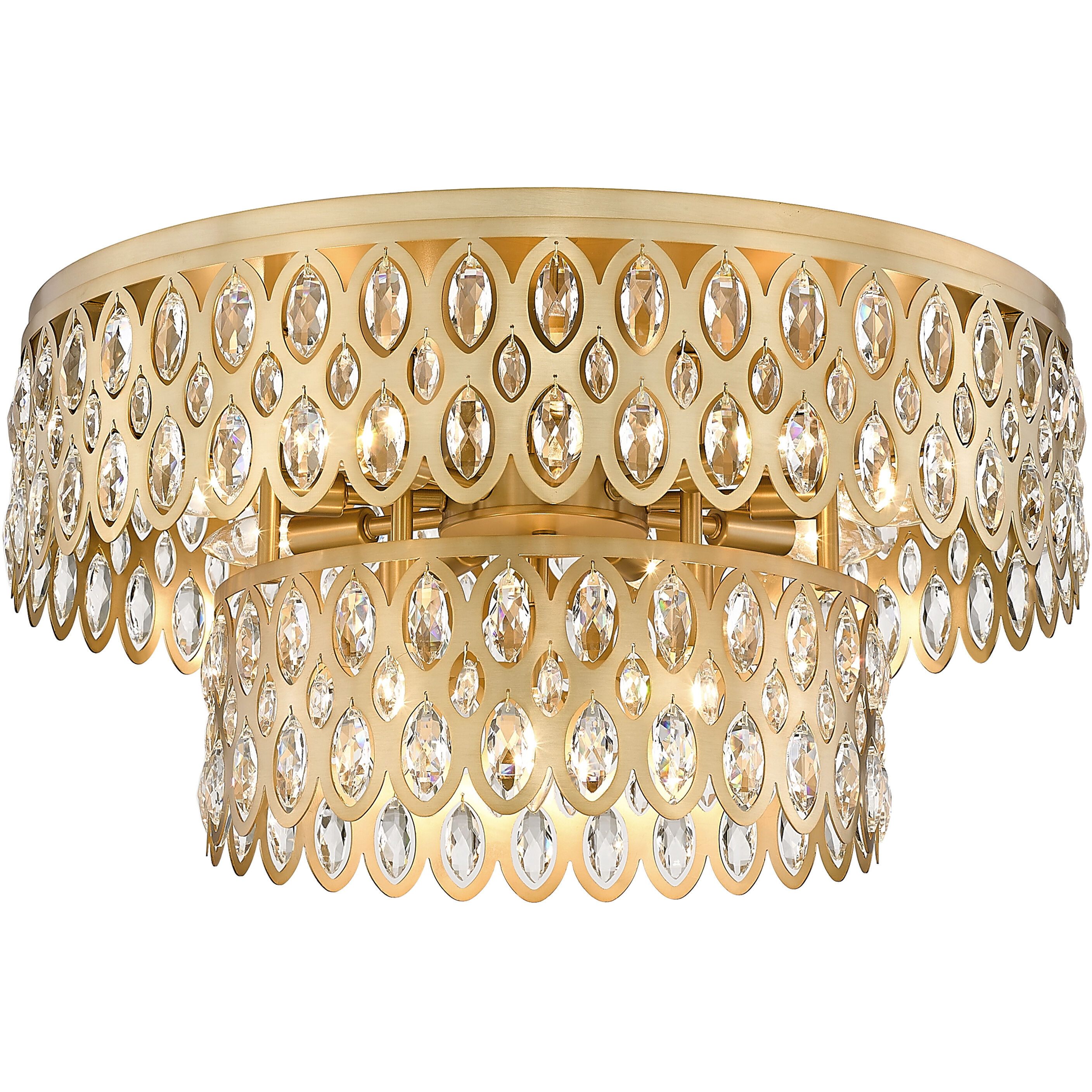 Dealey 12 Light 24 inch Heirloom Brass Flush Mount Ceiling Light