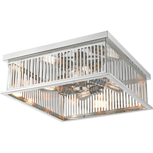 Camellia 4 Light 18 inch Polished Nickel Flush Mount Ceiling Light in Polished Nickel Steel