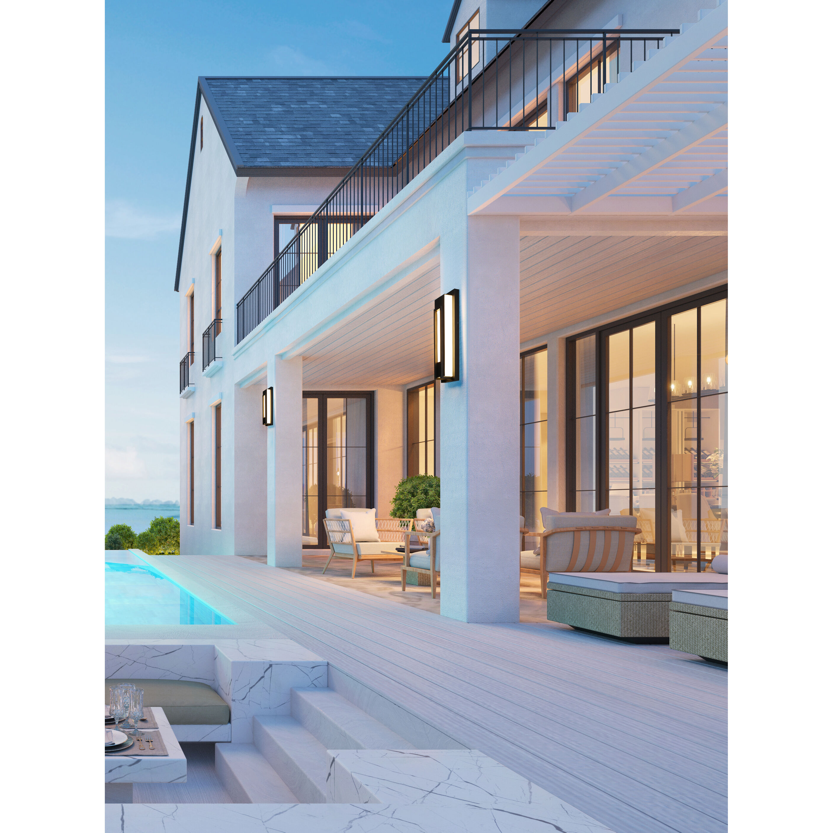 Keaton LED 24 inch Black Outdoor Wall Light