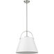 Z-Studio 1 Light 18 inch Matte White and Brushed Nickel Pendant Ceiling Light