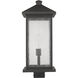 Portland 1 Light 22.5 inch Oil Rubbed Bronze Outdoor Post Mount Fixture in Clear Seedy Glass, 12