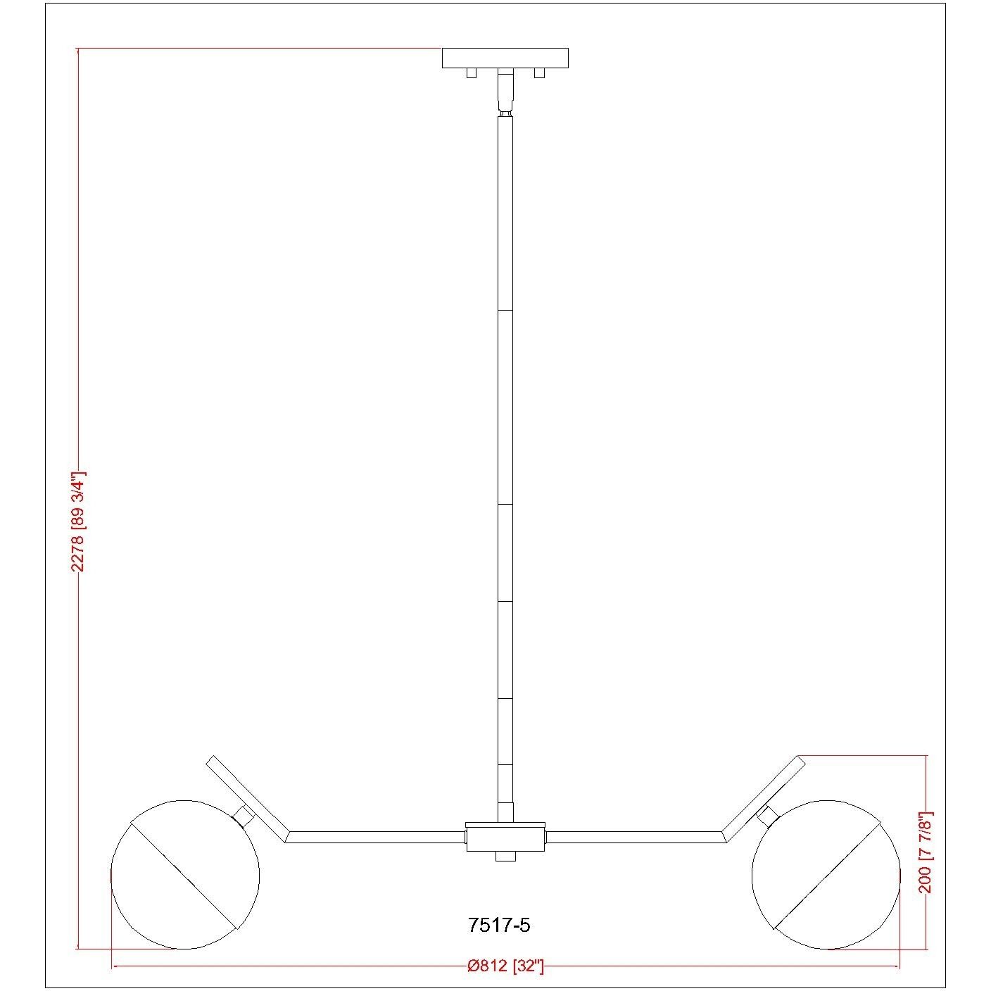 Realm Sphere 5 Light 32 inch Matte Black Chandelier Ceiling Light