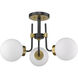 Parsons 3 Light 22 inch Matte Black and Olde Brass Semi Flush Mount Ceiling Light
