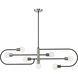 Neutra 7 Light 56 inch Matte Black and Polished Nickel Linear Chandelier Ceiling Light