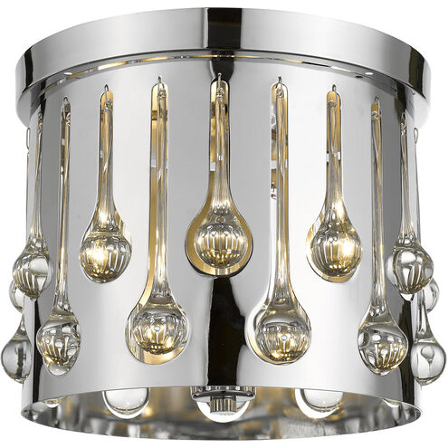 Oberon 3 Light 13 inch Chrome Flush Mount Ceiling Light