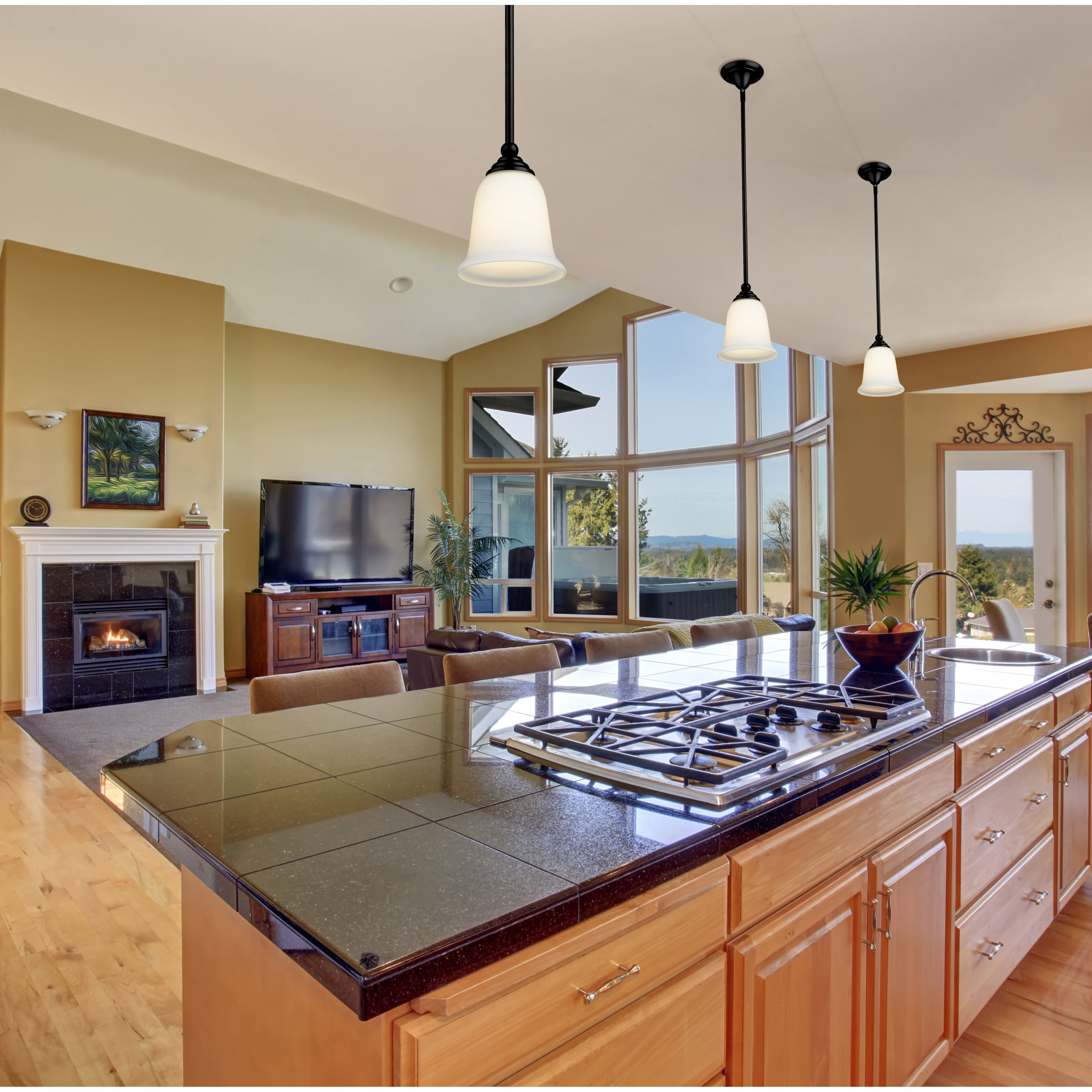 Lagoon 1 Light 6 inch Matte Black Pendant Ceiling Light