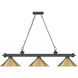 Cordon 3 Light 57.25 inch Bronze Billiard Ceiling Light in Rubbed Brass Metal