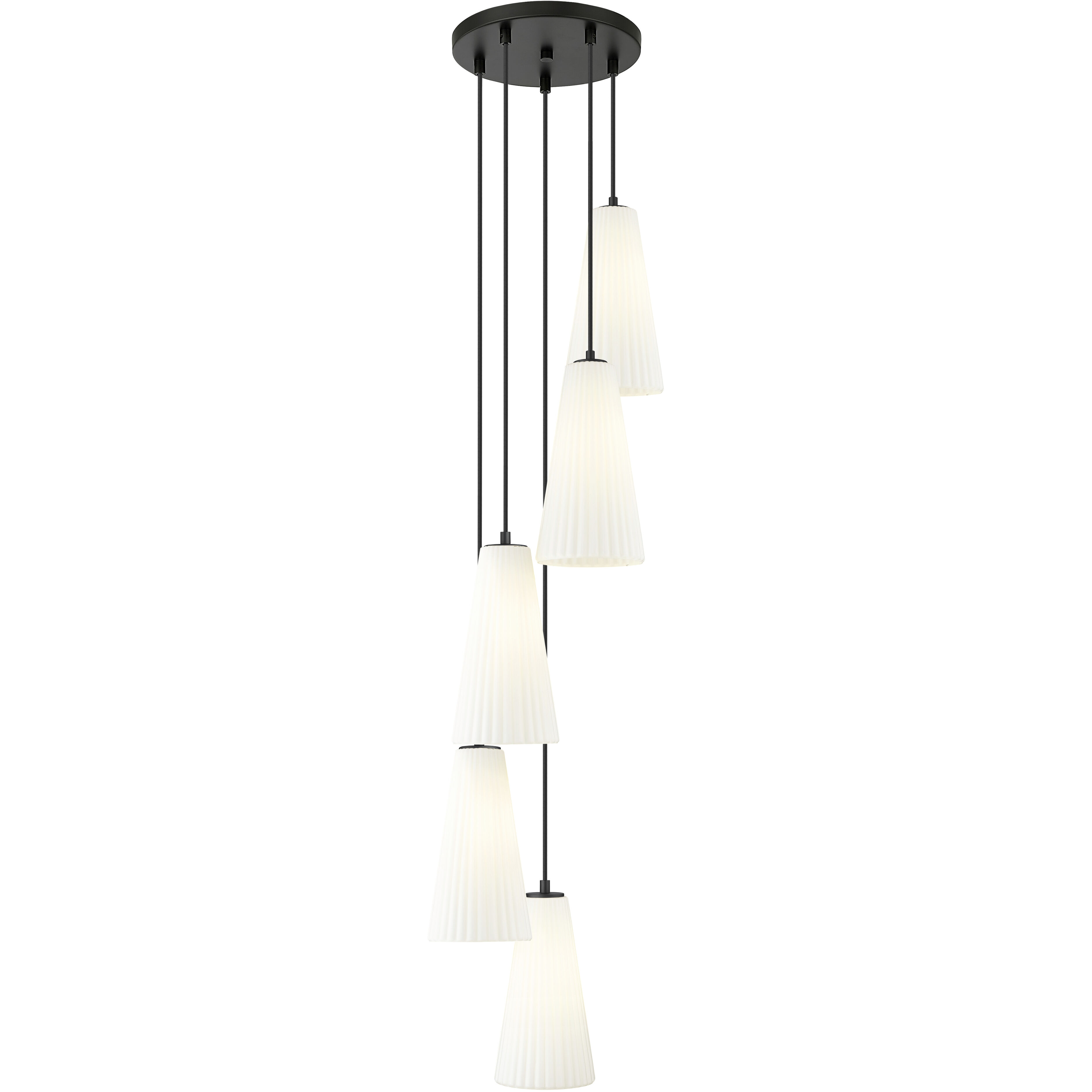 Farrell 5 Light 12 inch Matte Black Chandelier Ceiling Light