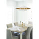 Rialto 6 Light 32 inch Matte White Pendant Ceiling Light in Matte White Outer,  Signature Rubbed Brass Inner