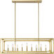 Easton 9 Light 44 inch Rubbed Brass Linear Chandelier Ceiling Light