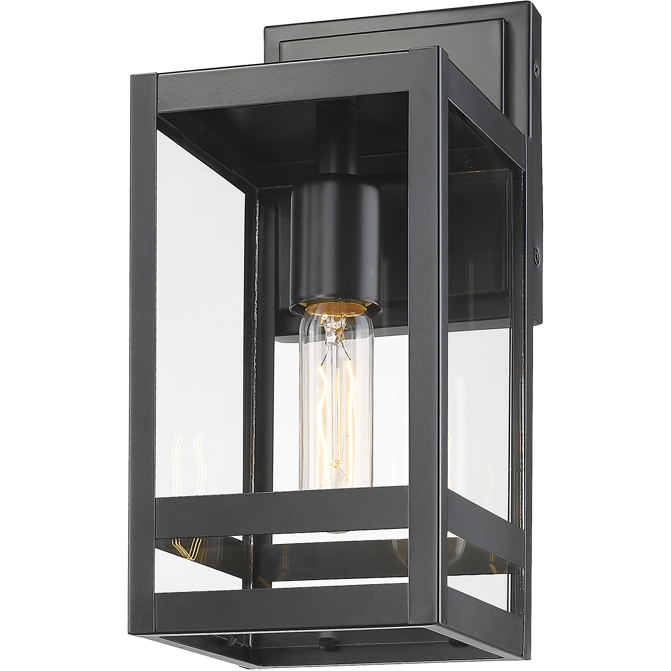 Nuri 1 Light 13.5 inch Black Outdoor Wall Light