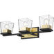Bleeker Street 3 Light 25 inch Matte Black and Olde Brass Vanity Wall Light