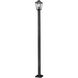 Bayland 3 Light 111 inch Black Outdoor Post Mounted Fixture in 15.29
