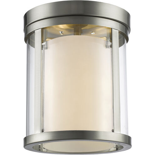 Willow 3 Light 9 inch Brushed Nickel Flush Mount Ceiling Light