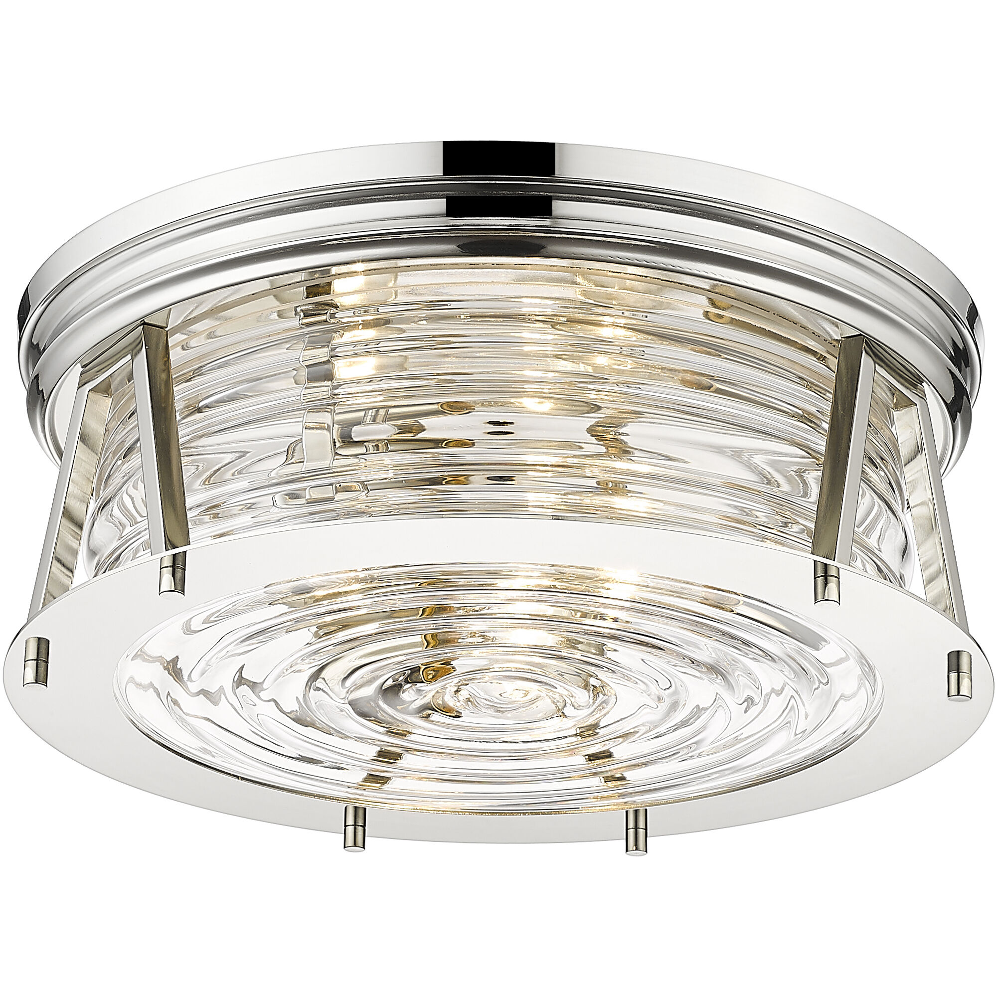 Cape Harbor 3 Light 16 inch Polished Nickel Flush Mount Ceiling Light
