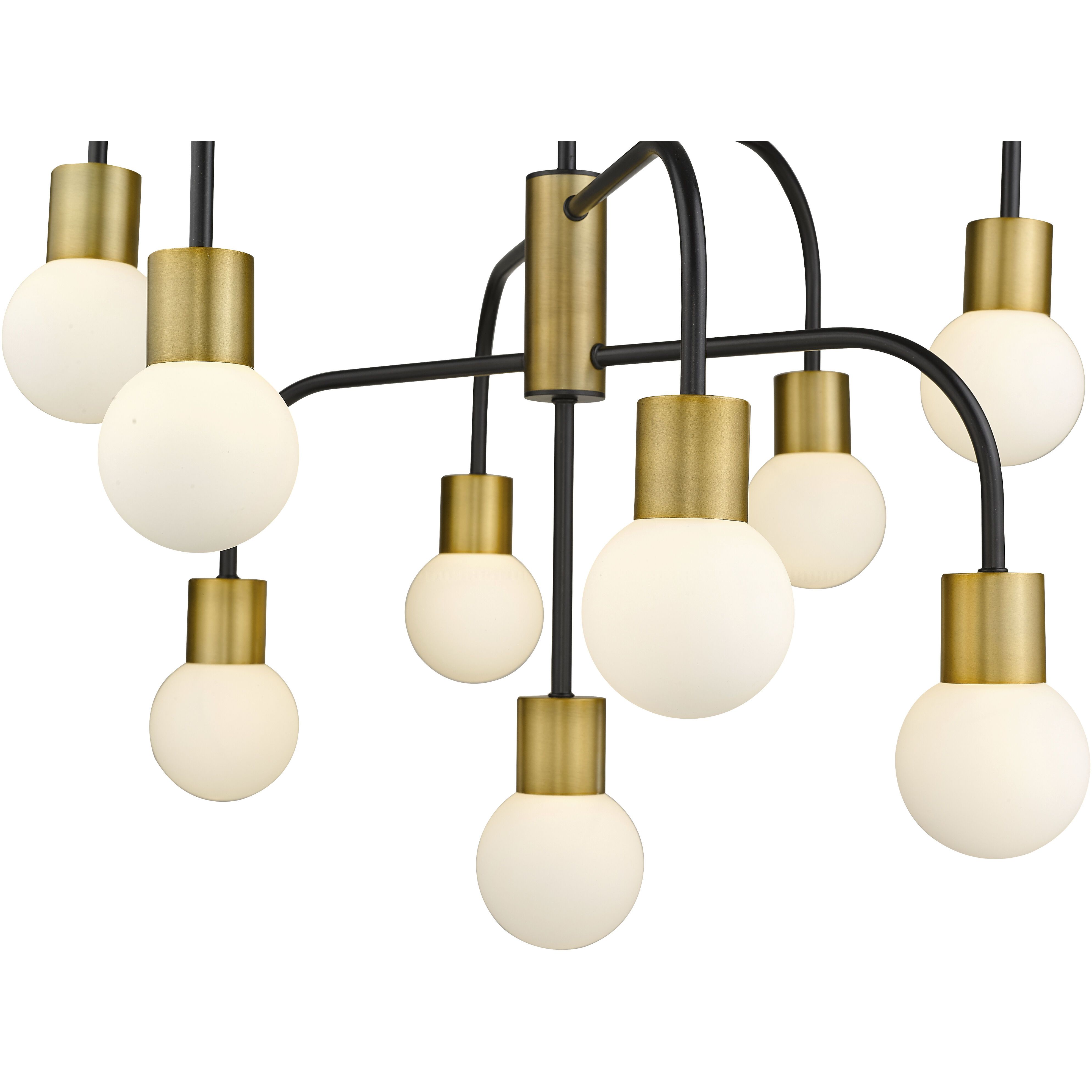 Neutra 9 Light 26.5 inch Matte Black and Foundry Brass Chandelier Ceiling Light