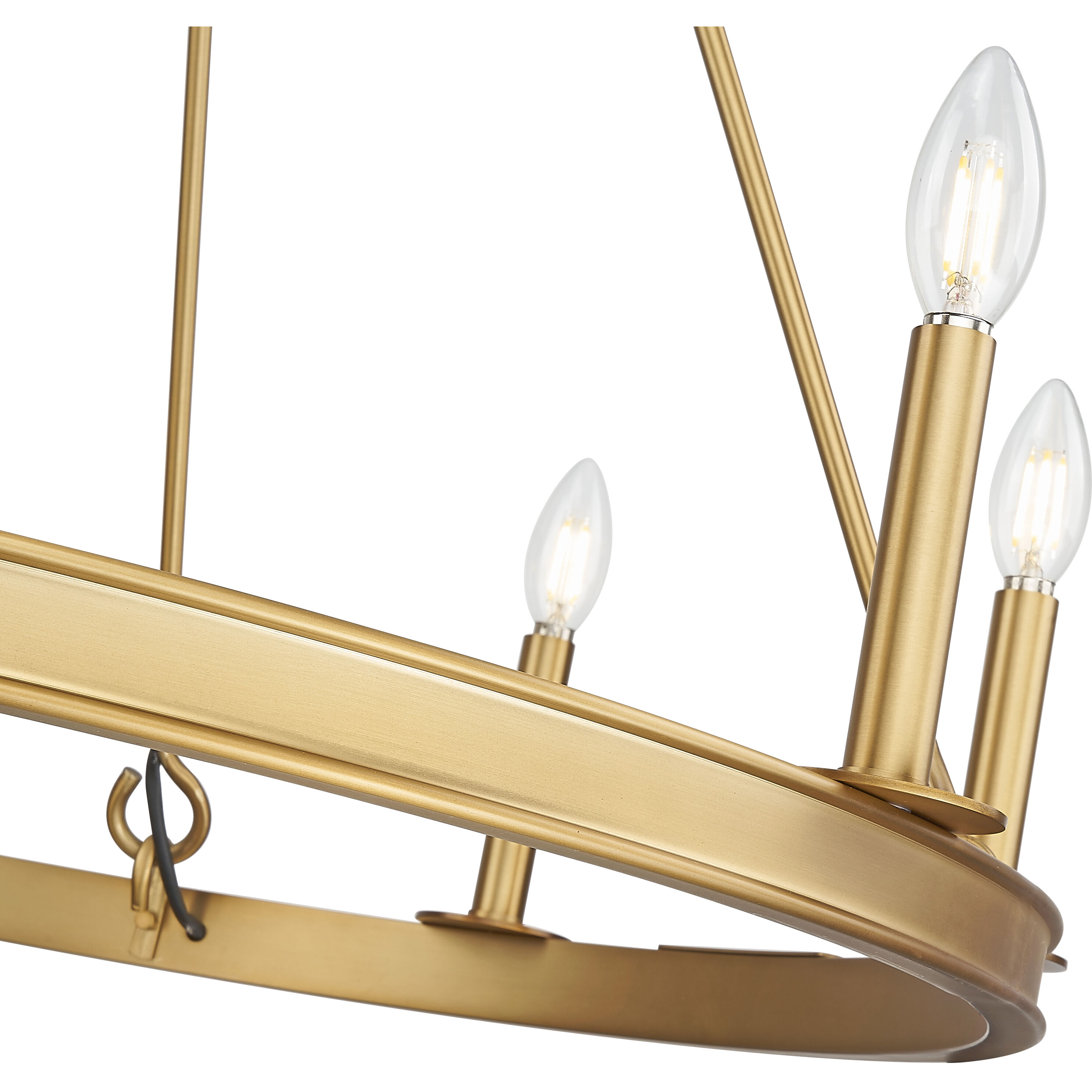 Barclay 8 Light 33 inch Rubbed Brass Chandelier Ceiling Light