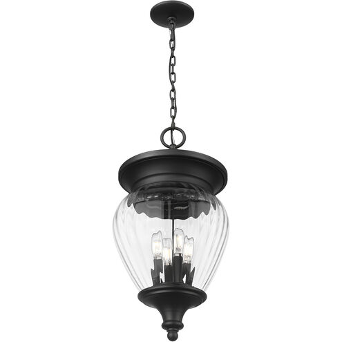 Davina 4 Light 12 inch Black Outdoor Chain Mount Ceiling Fixture in G9