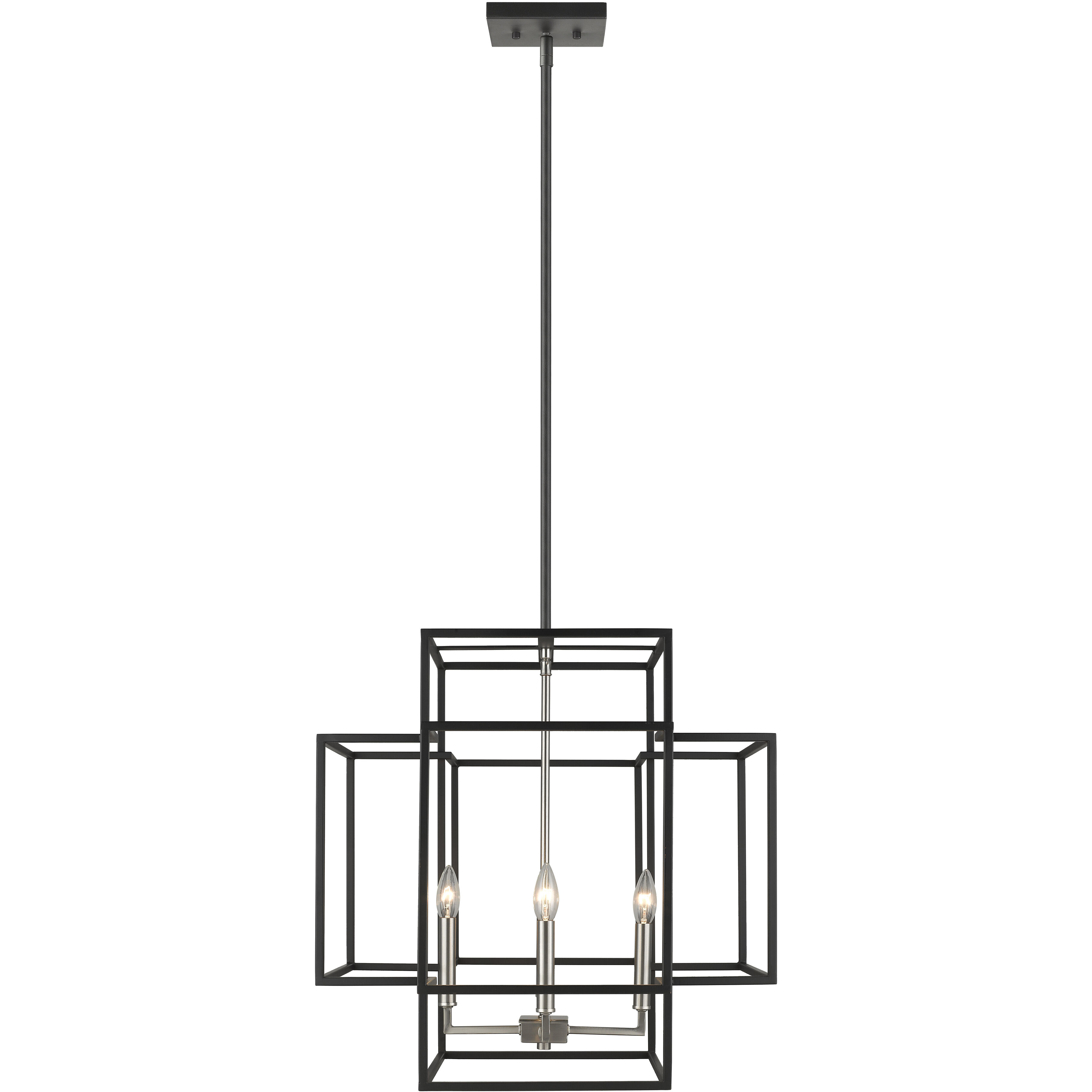 Titania 4 Light 22 inch Black and Brushed Nickel Chandelier Ceiling Light