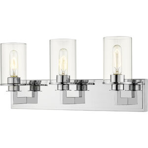 Savannah 3 Light 23 inch Chrome Vanity Wall Light