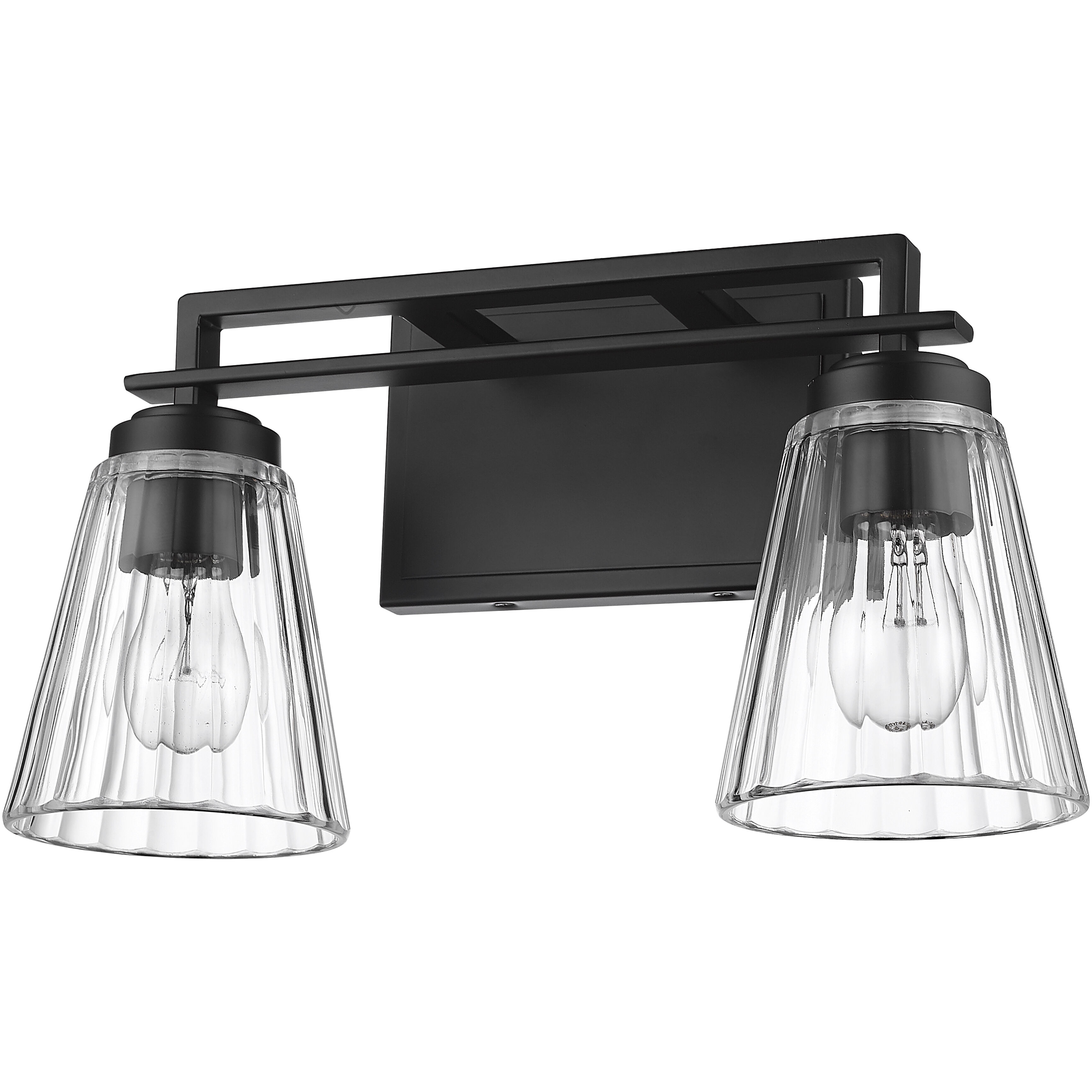 Lyna 2 Light 16 inch Matte Black Vanity Wall Light