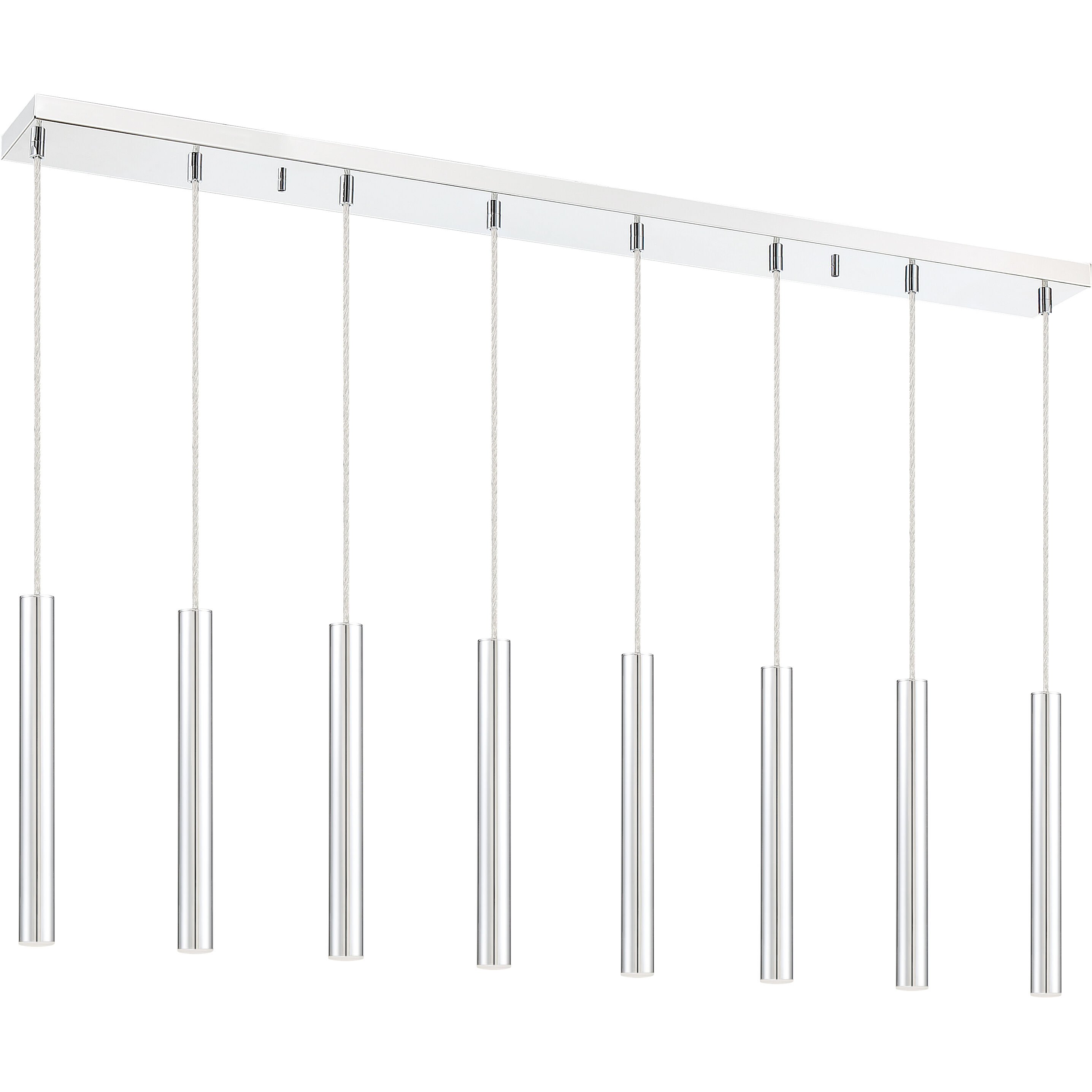 Forest LED 44.25 inch Chrome Linear Chandelier Ceiling Light in 8, 22, Chrome Steel
