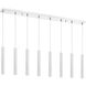 Forest LED 44.25 inch Chrome Linear Chandelier Ceiling Light in 8, 22, Chrome Steel