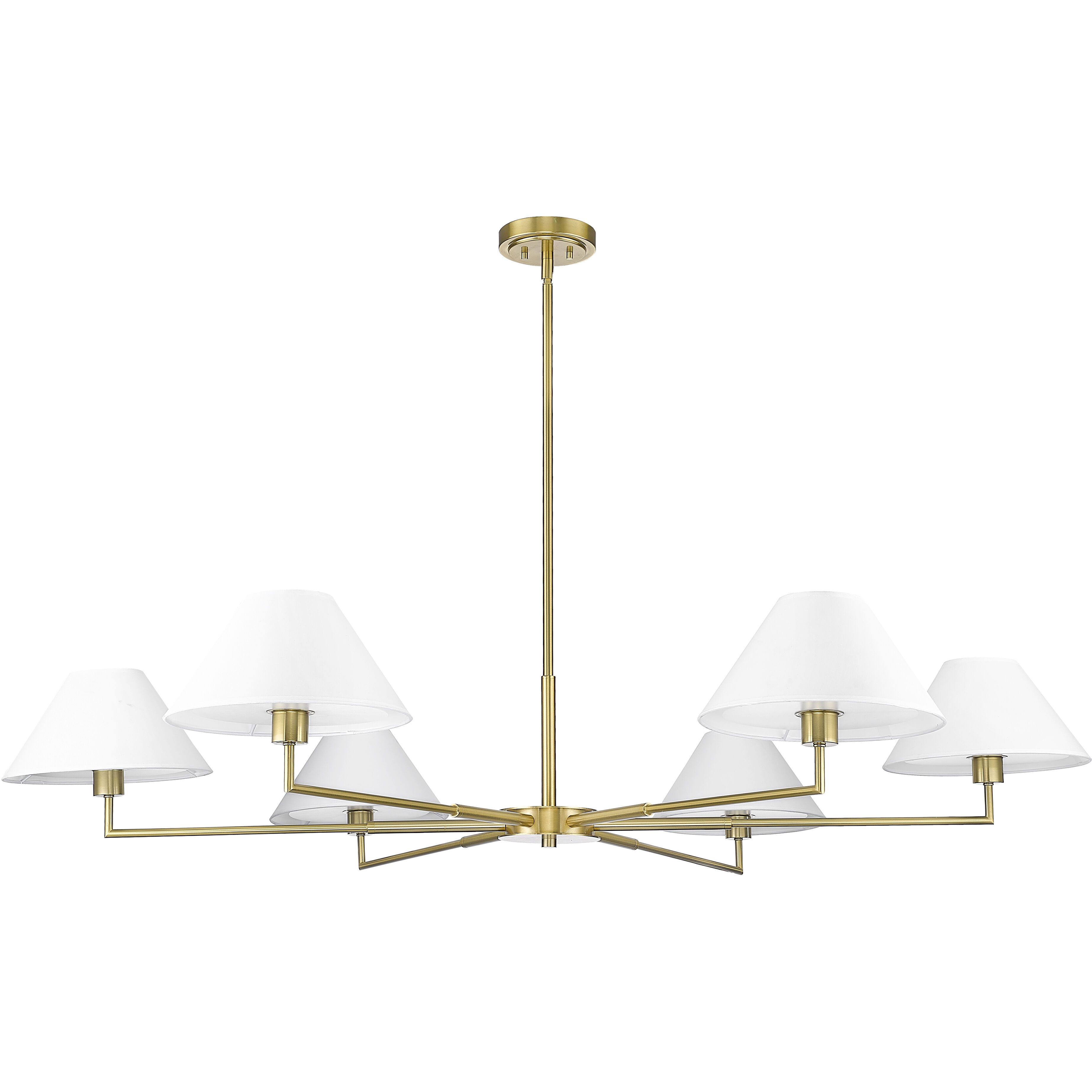 Leila 6 Light 63 inch Luxe Gold Chandelier Ceiling Light