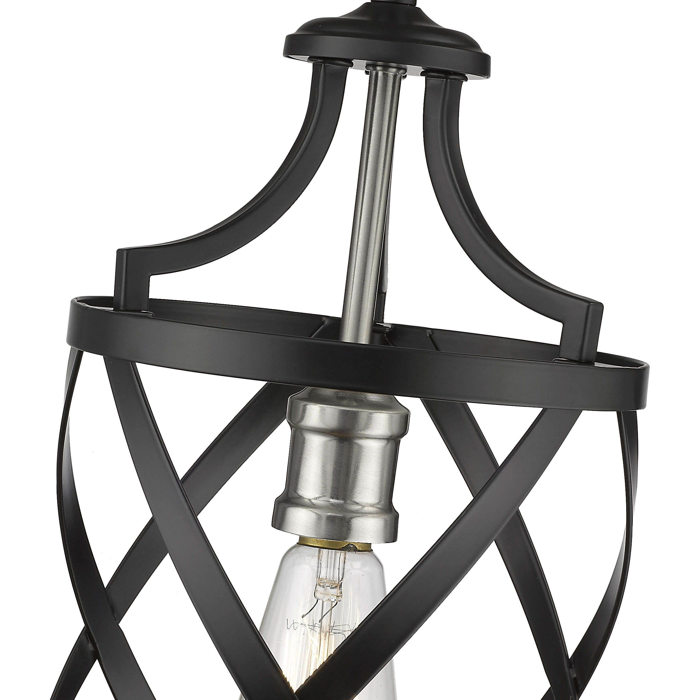 Malcalester 1 Light 8 inch Matte Black and Brushed Nickel Pendant Ceiling Light