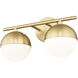 Realm Sphere 2 Light 16 inch Modern Gold Bath Vanity Wall Light
