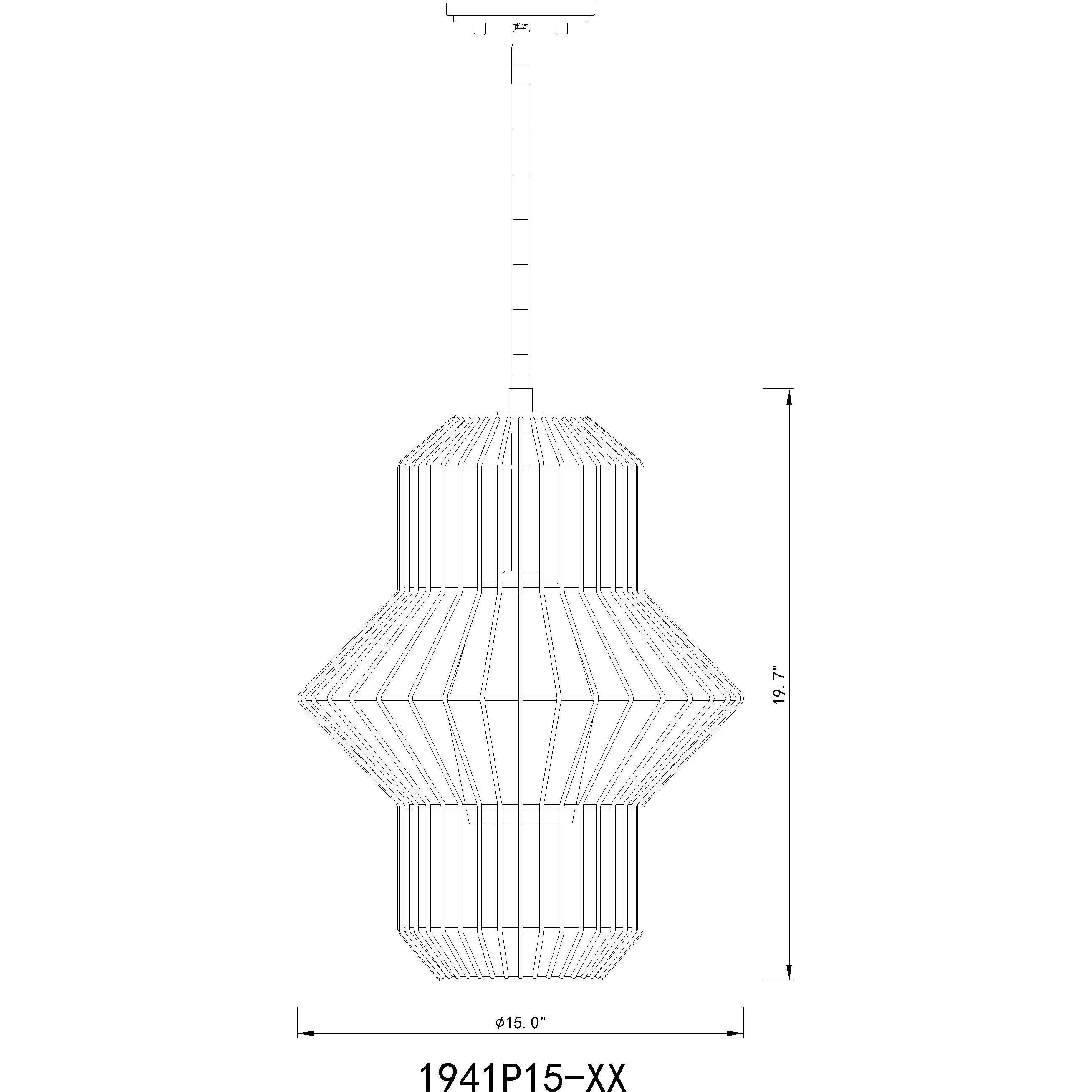 Orsay 1 Light 15 inch Matte Black Pendant Ceiling Light