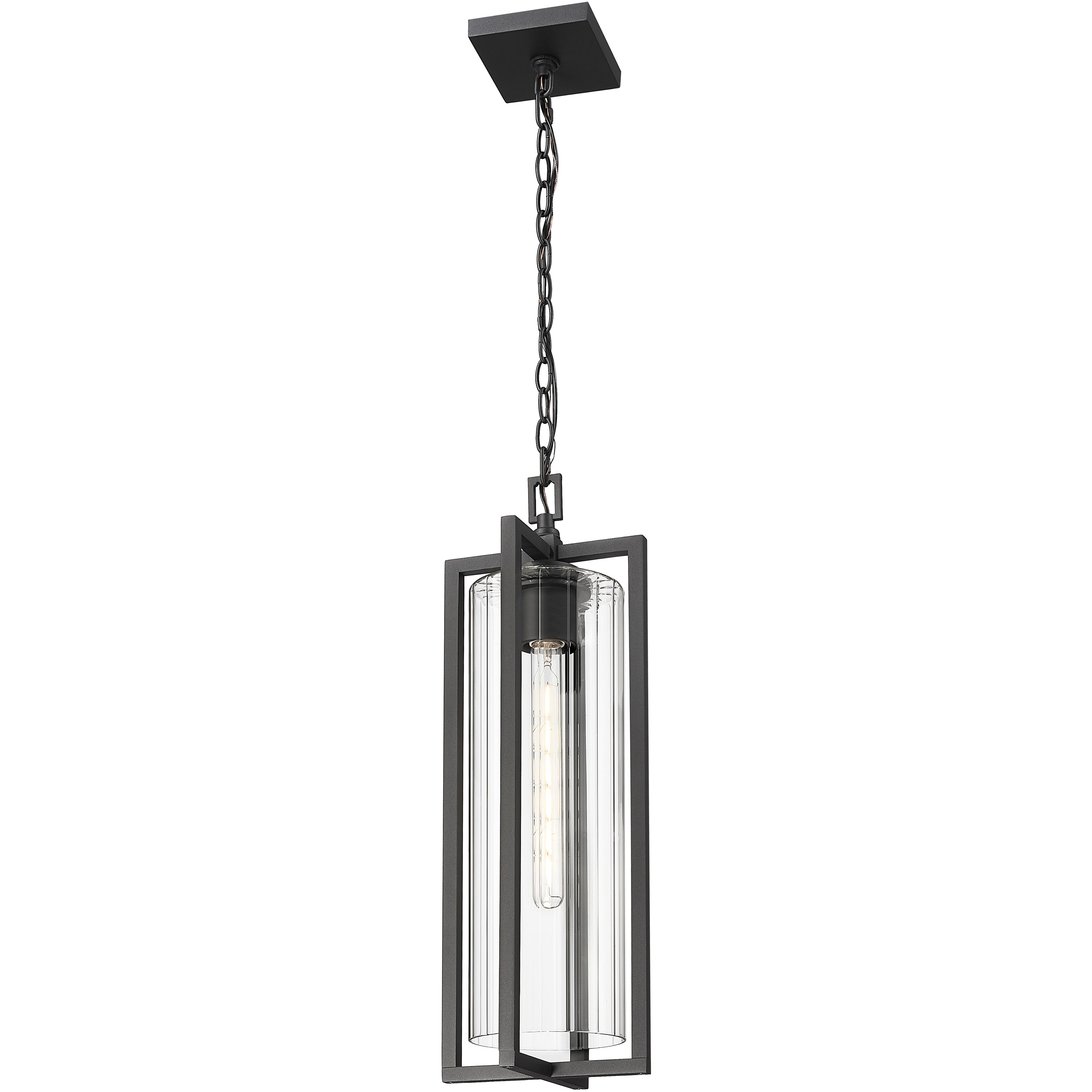 Aura 1 Light 8 inch Black Outdoor Chain Mount Ceiling Fixture in G9