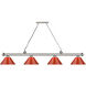 Cordon 4 Light 81.25 inch Brushed Nickel Billiard Ceiling Light in Red Plastic