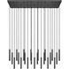 Forest Linear Chandelier Ceiling Light in Matte Black