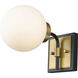 Parsons 1 Light 6 inch Matte Black and Olde Brass Wall Sconce Wall Light