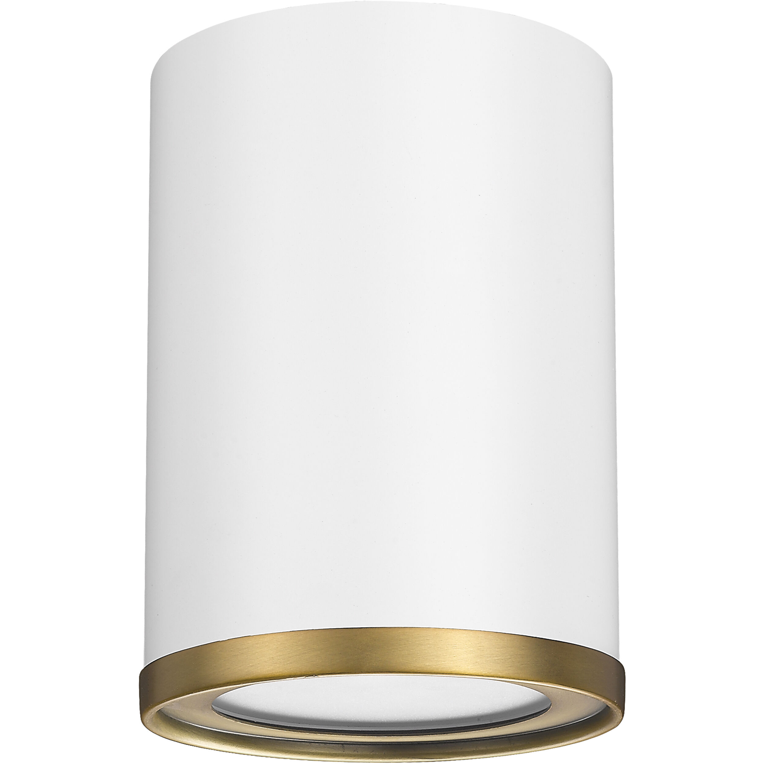 Arlo 1 Light 5.25 inch Matte White and Rubbed Brass Flush Mount Ceiling Light