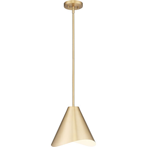 Aria 1 Light 12 inch Modern Gold Pendant Ceiling Light in Modern Gold & Inner White