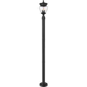 Davina 3 Light 94 inch Black Outdoor Post Mounted Fixture in G9