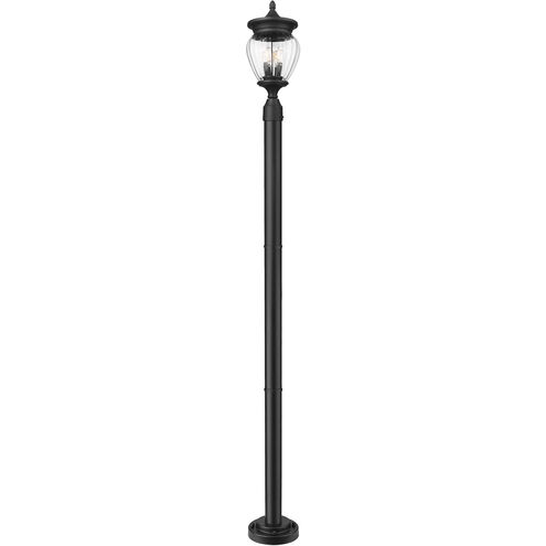 Davina 3 Light 94 inch Black Outdoor Post Mounted Fixture in G9