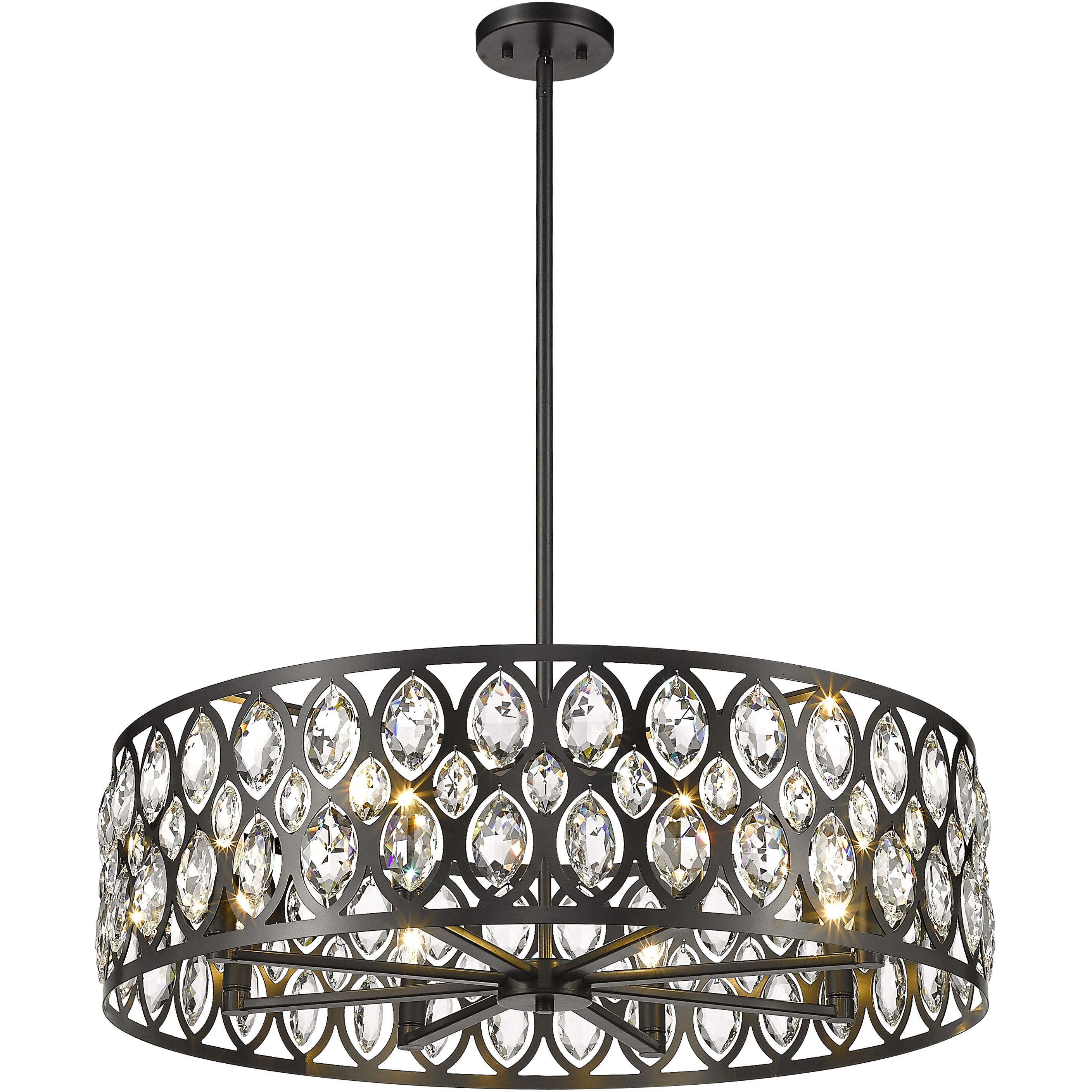 Dealey 8 Light 30.25 inch Matte Black Chandelier Ceiling Light
