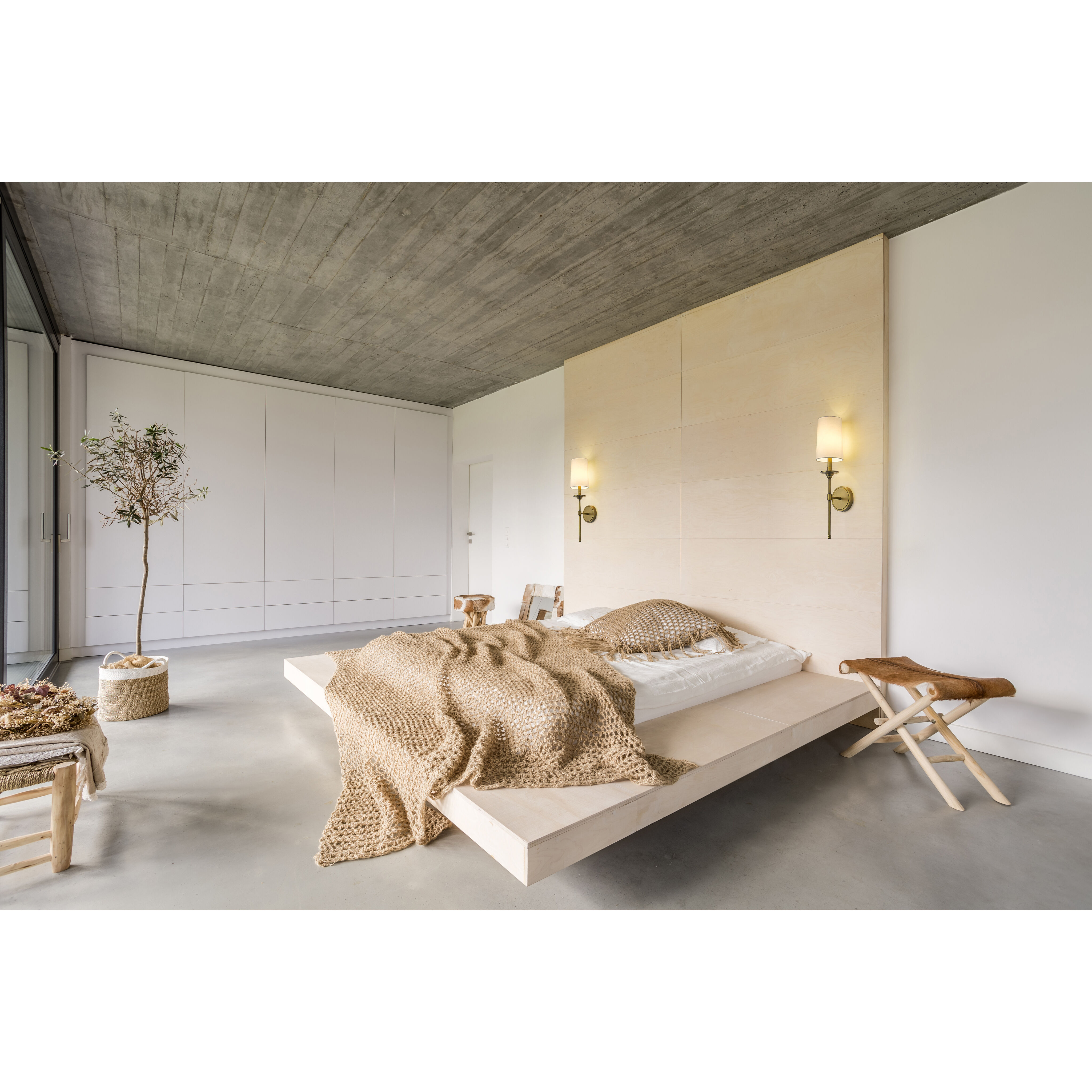 Emily Wall Sconce Wall Light in Rubbed Brass