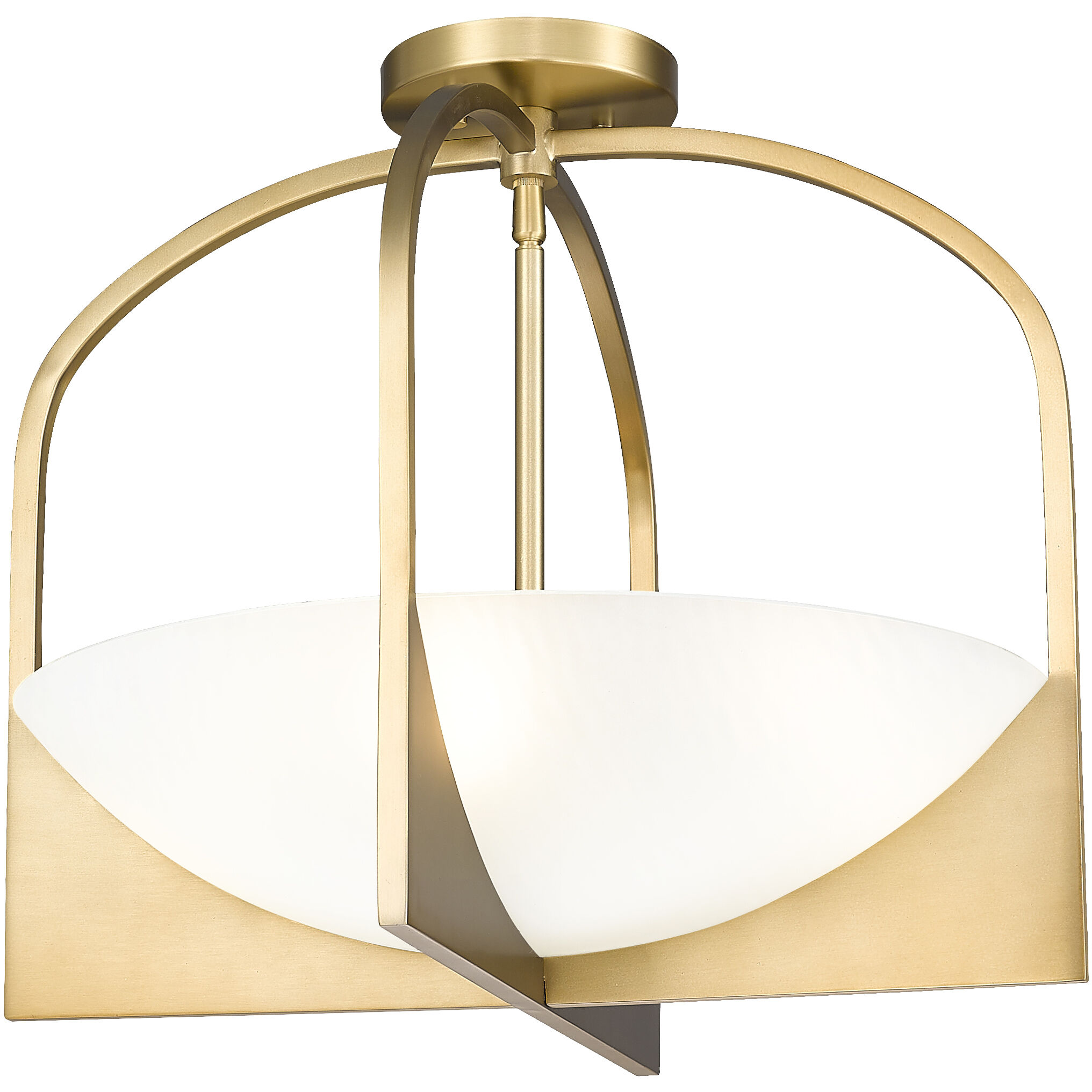 Devon 4 Light 18 inch Modern Gold Semi Flush Mount Ceiling Light